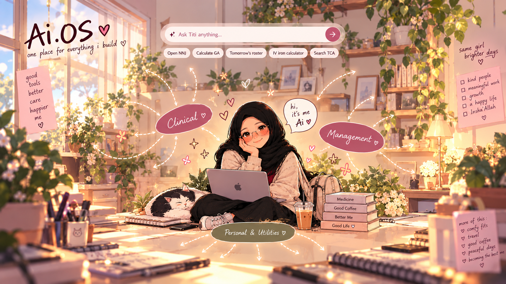 Ai.OS illustrated workspace